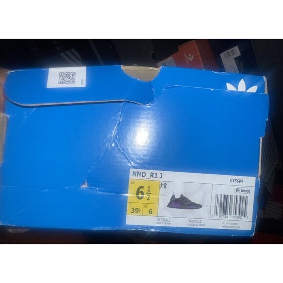 Adidas NMD_R1 Boost J 'Black/Purple' Athletic Shoe / GX5694 /Big Kids - Picture 8 of 8
